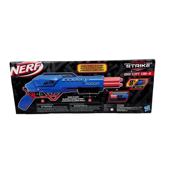 Nerf Alpha Strike Big Cat DB-2 Blaster 8X Elite Darts Hasbro - Picture 2 of 9